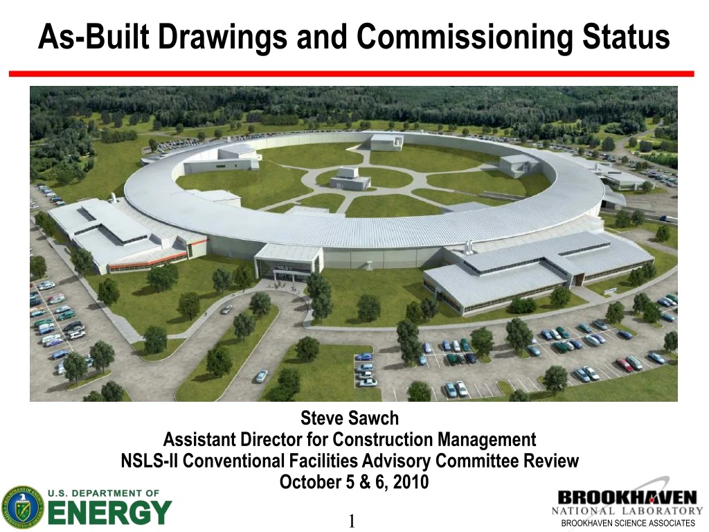 as built drawings and commissioning status