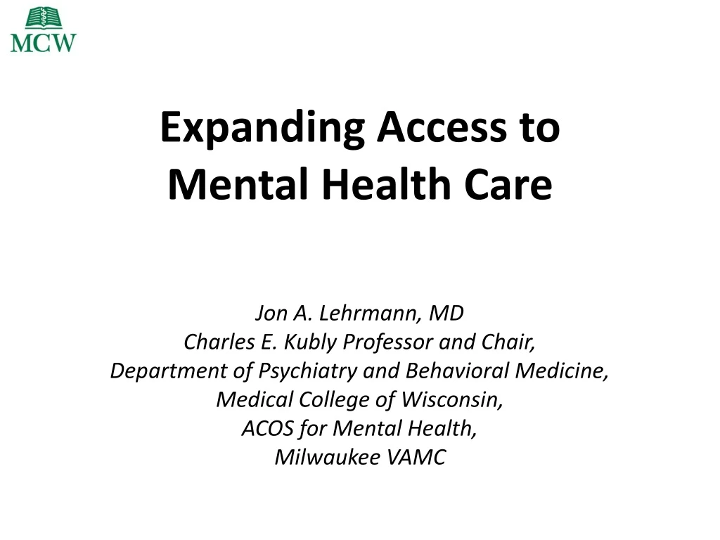expanding access to mental health