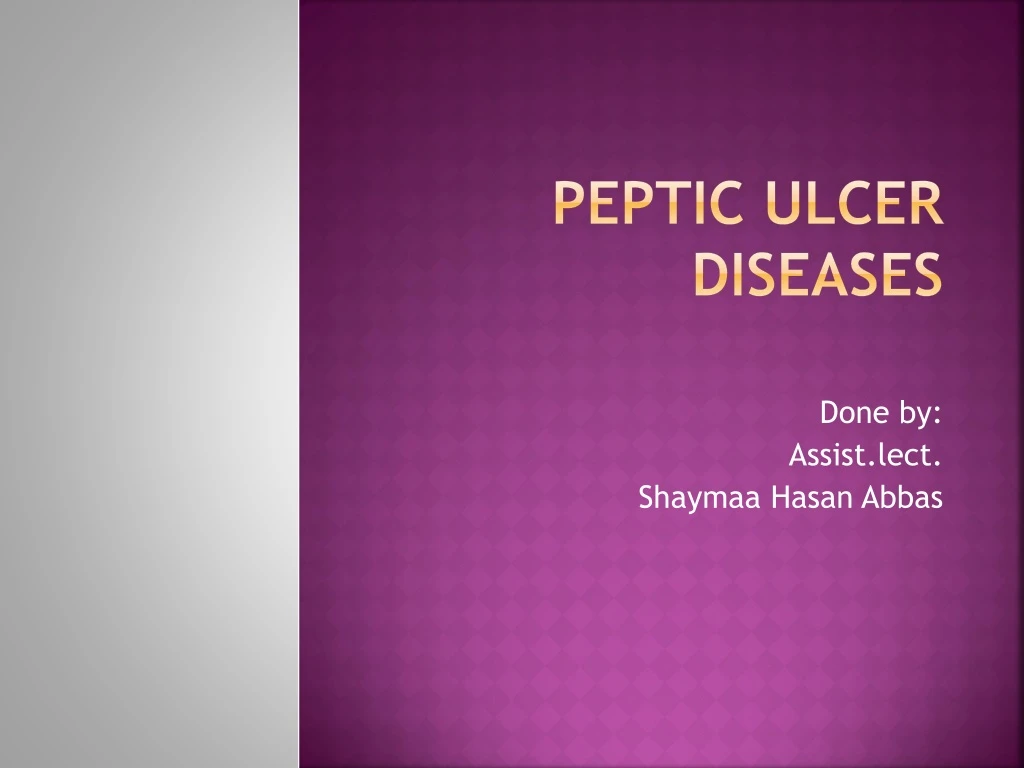 peptic ulcer diseases