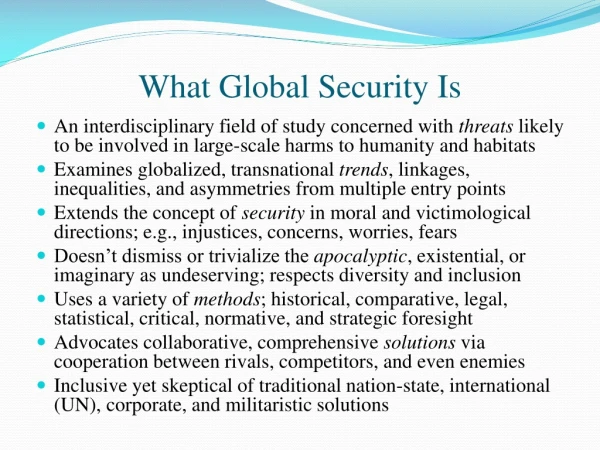 What Global Security Is