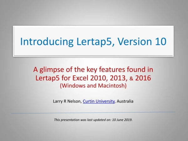Introducing Lertap5, Version 10