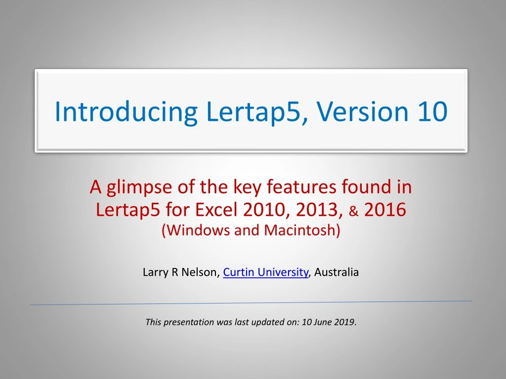 introducing lertap5 version 10
