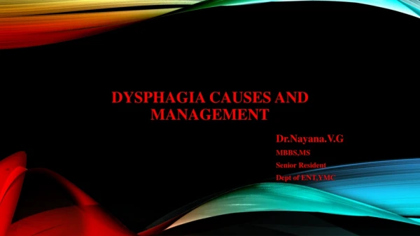 Dysphagia causes and management
