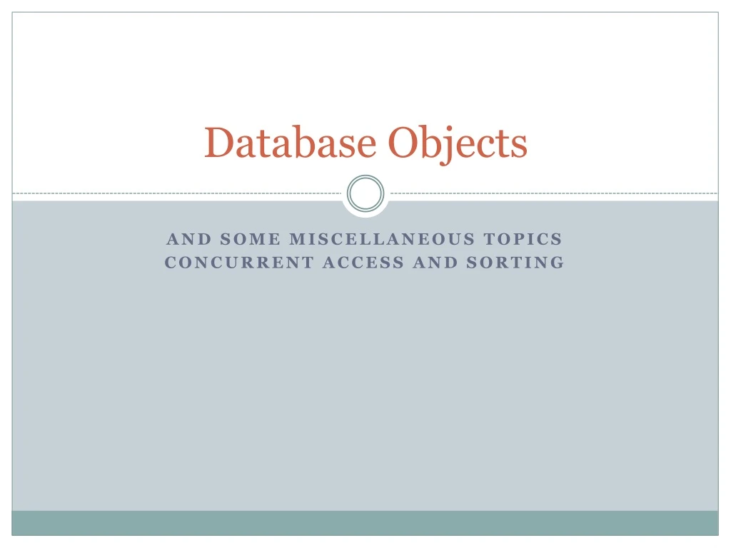 database objects