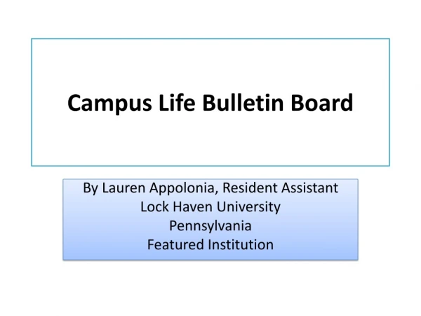 Campus Life Bulletin Board