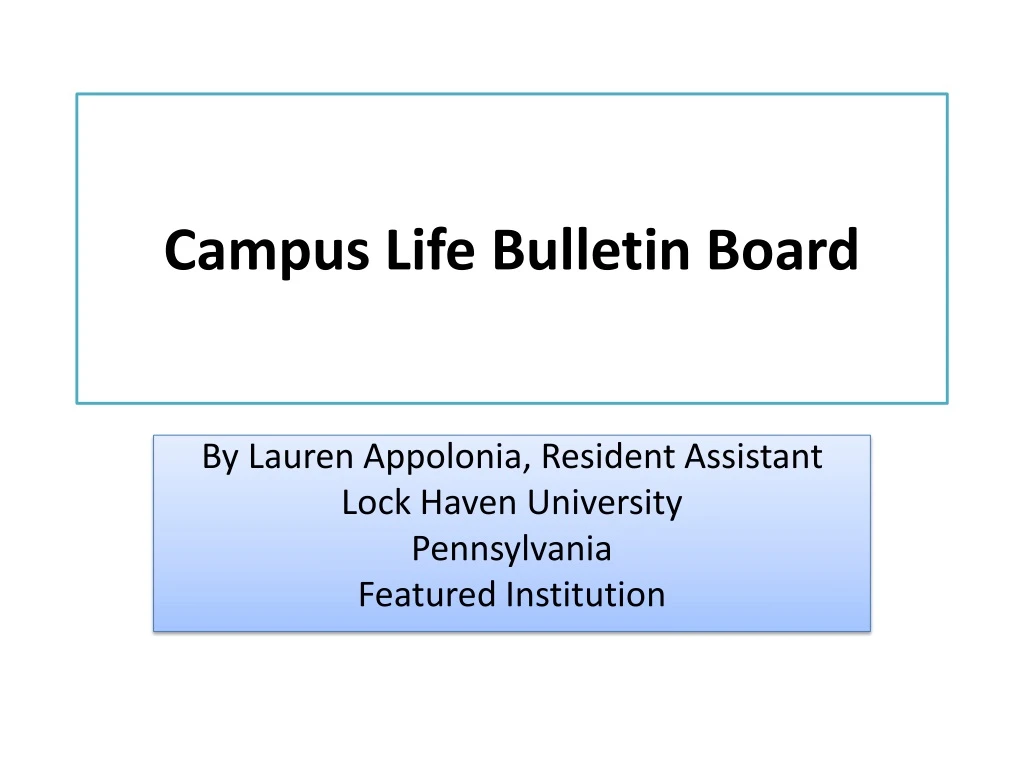 campus life bulletin board