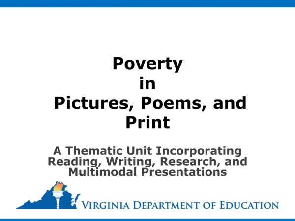 Poverty in Pictures, Poems, and Print
