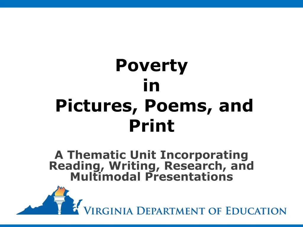 poverty in pictures poems and print