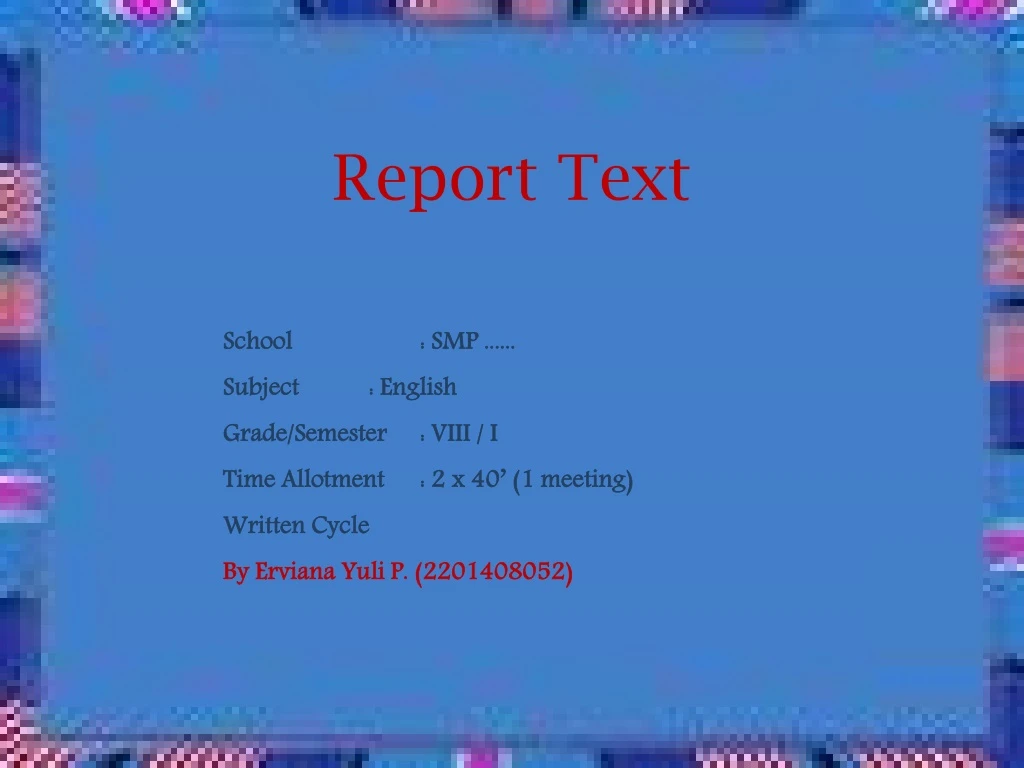 report text