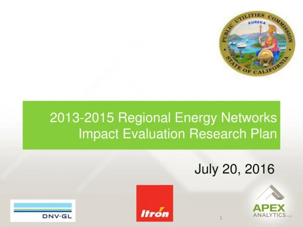 2013-2015 Regional Energy Networks Impact Evaluation Research Plan