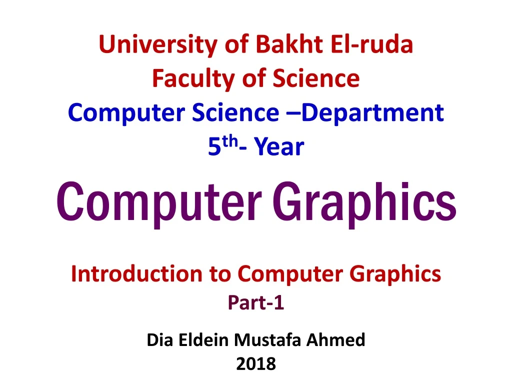 university of bakht el ruda faculty of science computer science department 5 th year
