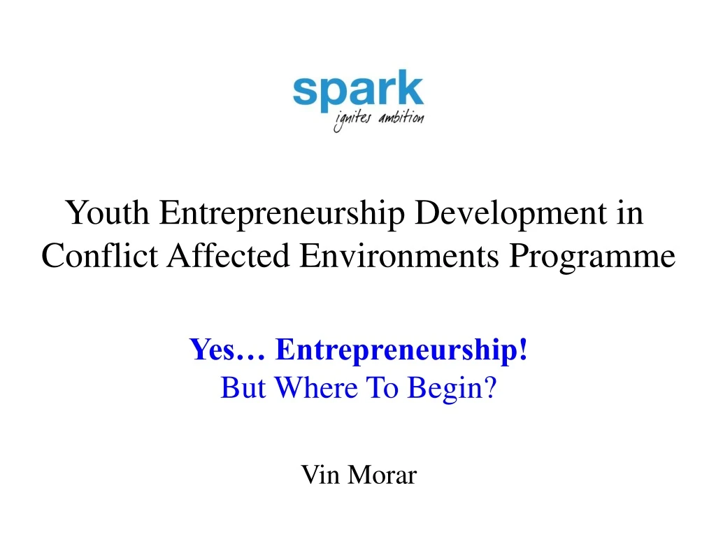 youth entrepreneurship development in conflict