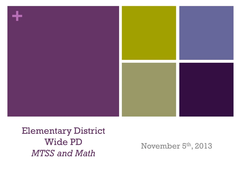 elementary district wide pd mtss and math