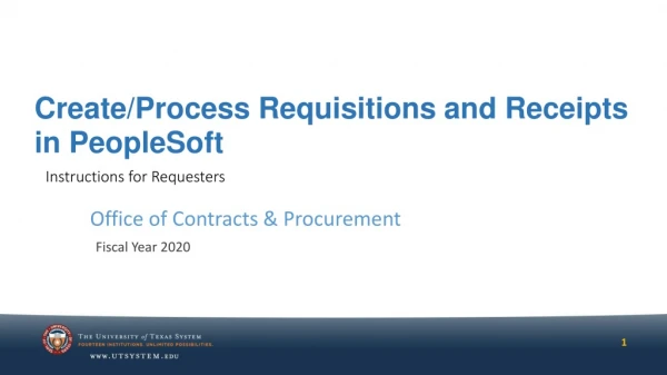 Create/Process Requisitions and Receipts in PeopleSoft