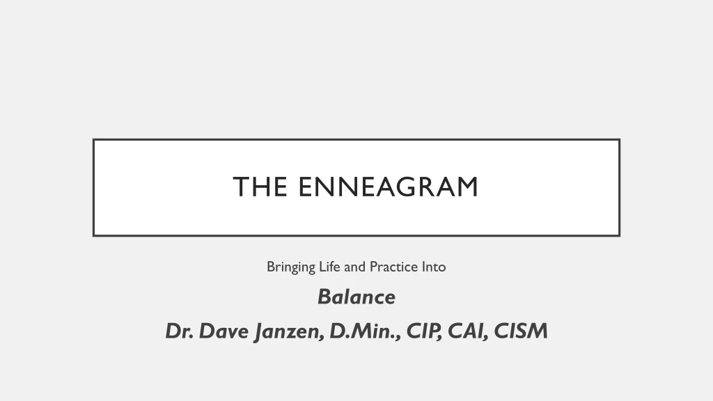 the enneagram