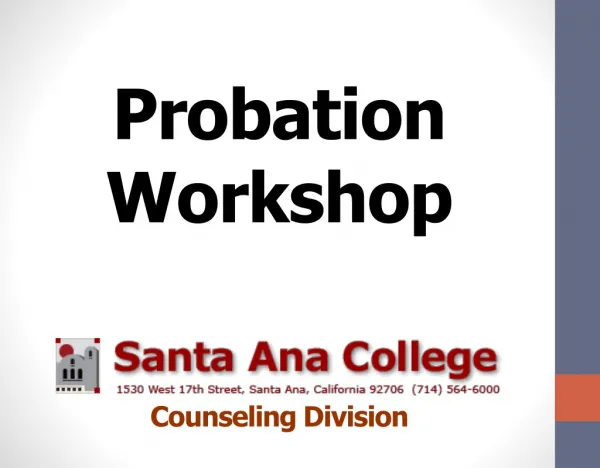 Probation Workshop Counseling Division