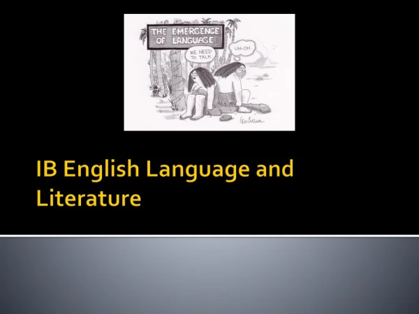 IB English Language and Literature