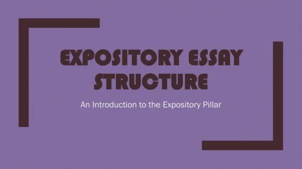 Expository Essay Structure