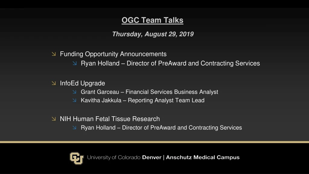 ogc team talks thursday august 29 2019 funding