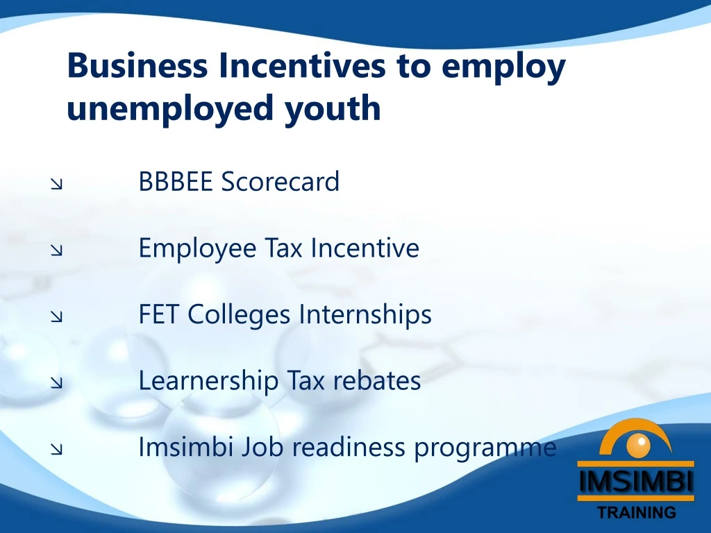 business incentives to employ unemployed youth