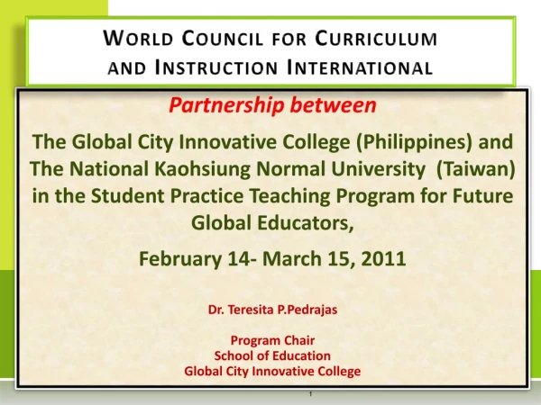 World Council for Curriculum and Instruction International