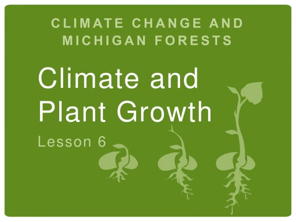 CLIMATE CHANGE AND MICHIGAN FORESTS