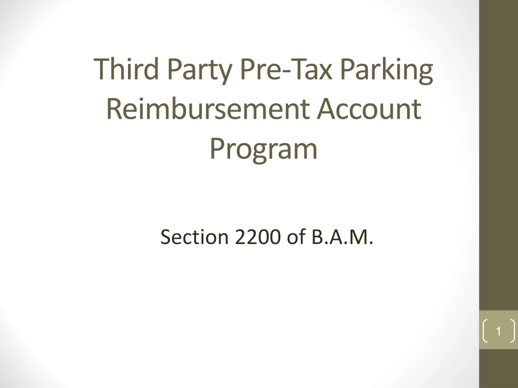 third party pre tax parking reimbursement account program
