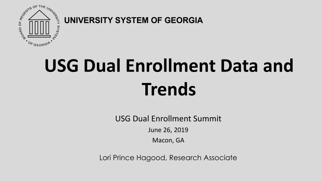 usg dual enrollment data and trends