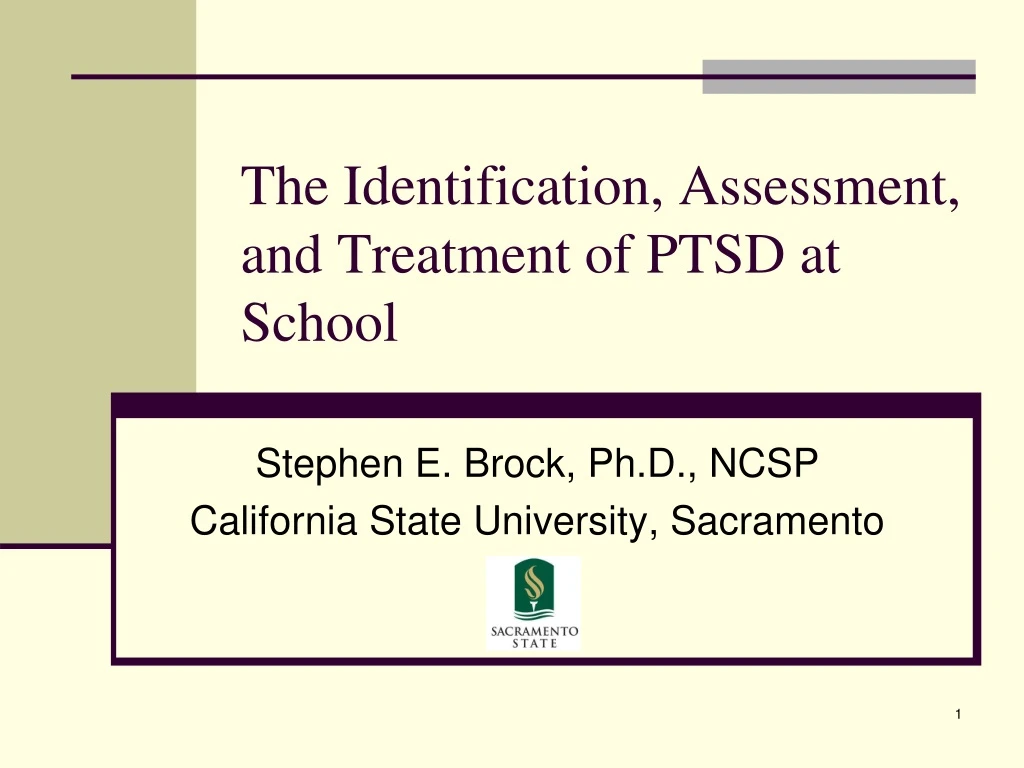 the identification assessment and treatment of ptsd at school