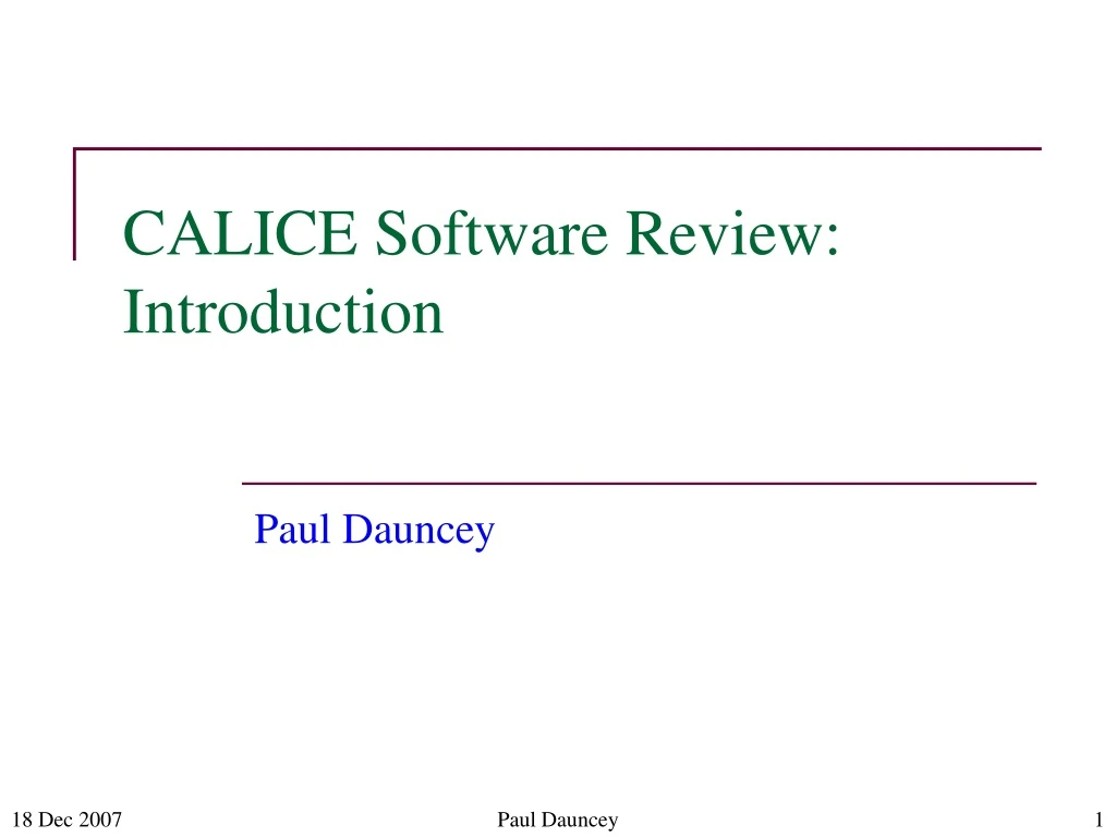 calice software review introduction
