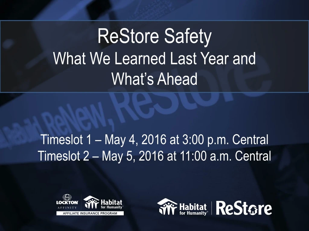 restore safety what we learned last year and what