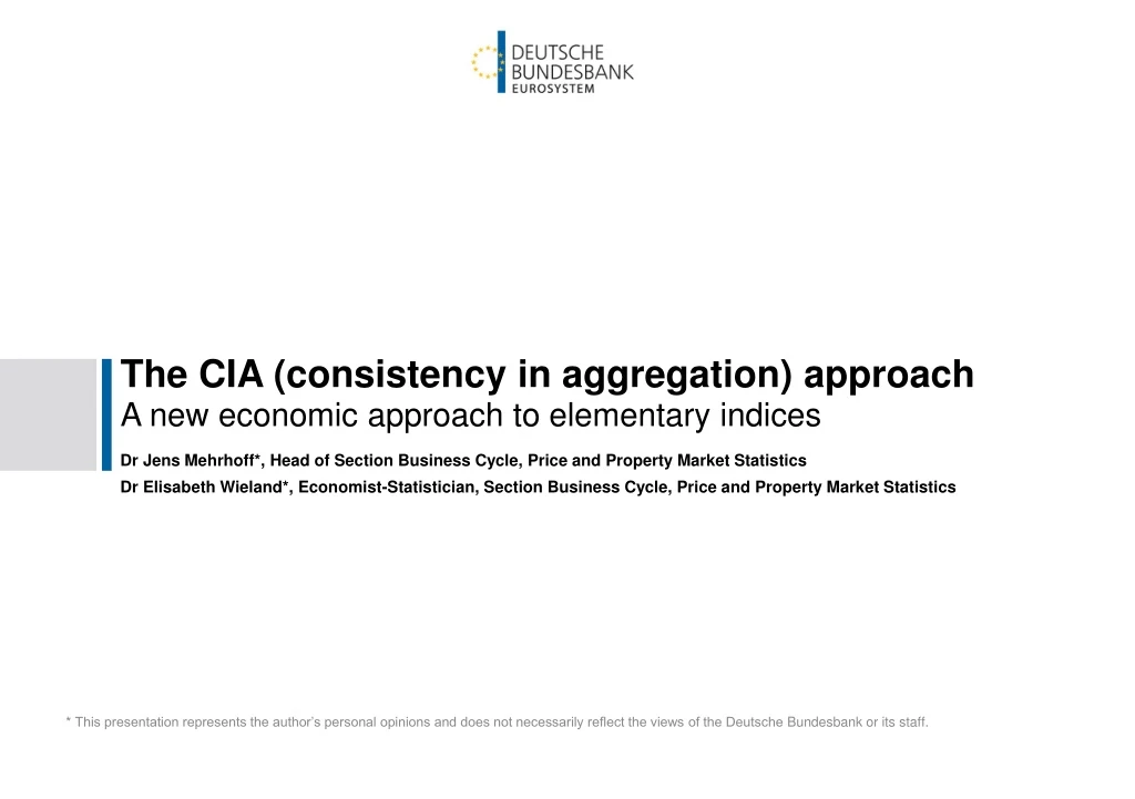 the cia consistency in aggregation approach