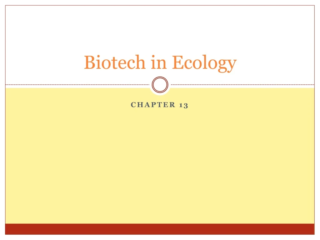 biotech in ecology