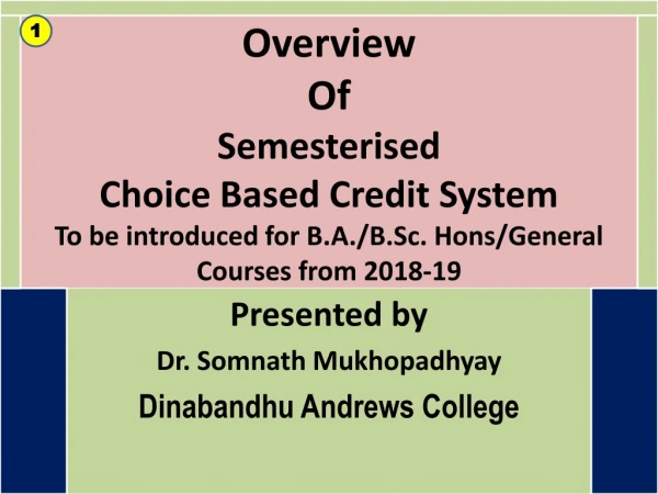 Presented by Dr. Somnath Mukhopadhyay Dinabandhu Andrews College