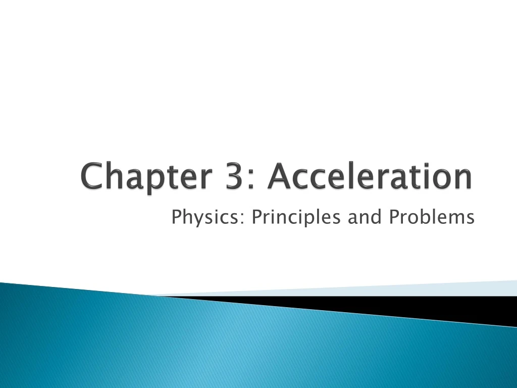 chapter 3 acceleration