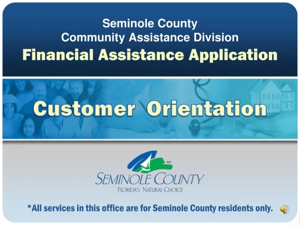 Seminole County Community Assistance Division Financial Assistance Application