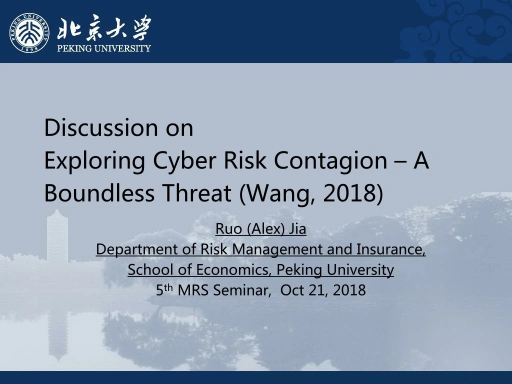 discussion on exploring cyber risk contagion a boundless threat wang 2018