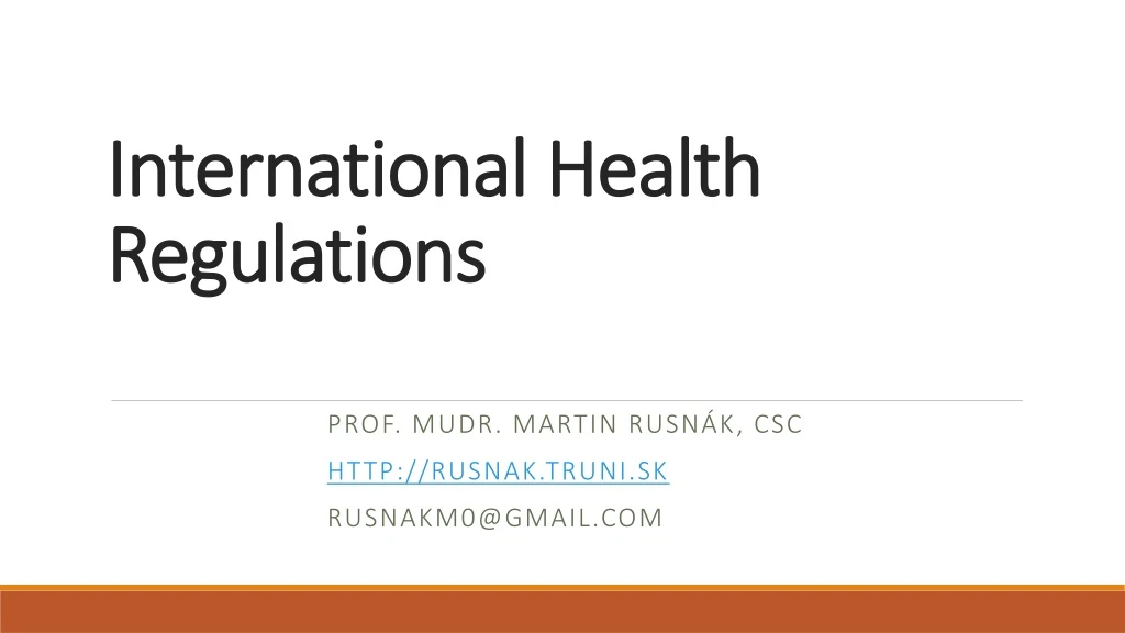 international health regulations