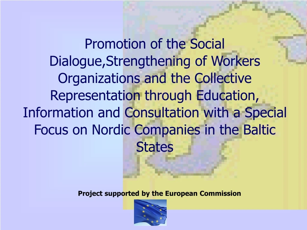 promotion of the social dialogue strengthening