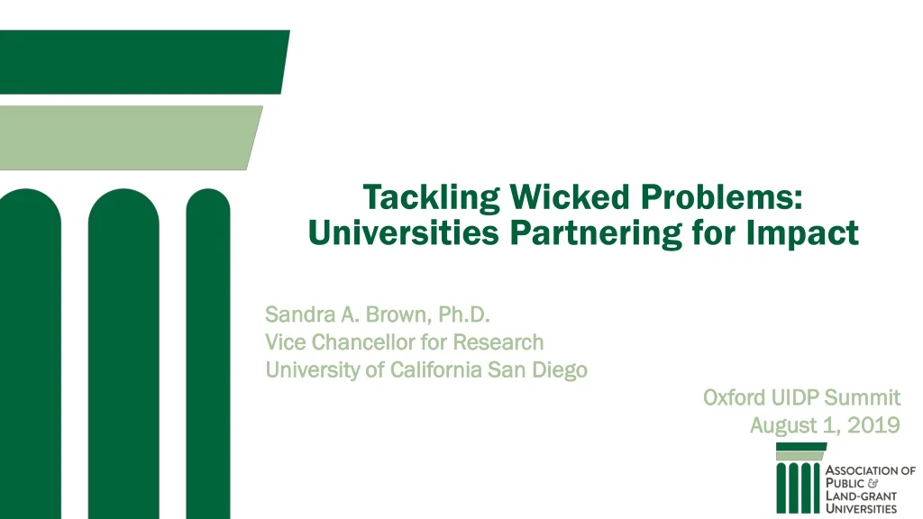 tackling wicked problems universities partnering