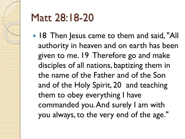 Matt 28:18-20