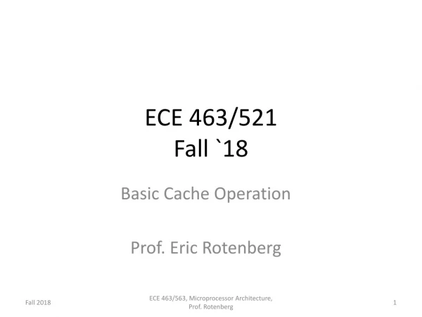 ECE 463/521 Fall `18
