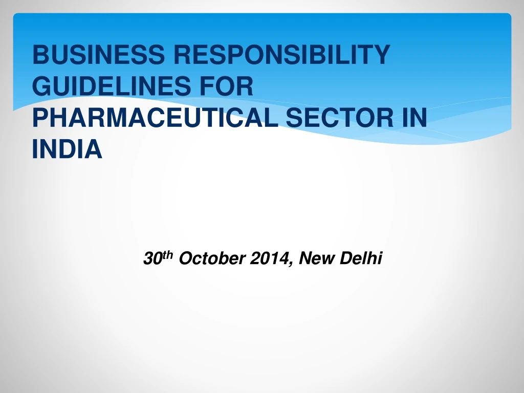 business responsibility guidelines for pharmaceutical sector in india