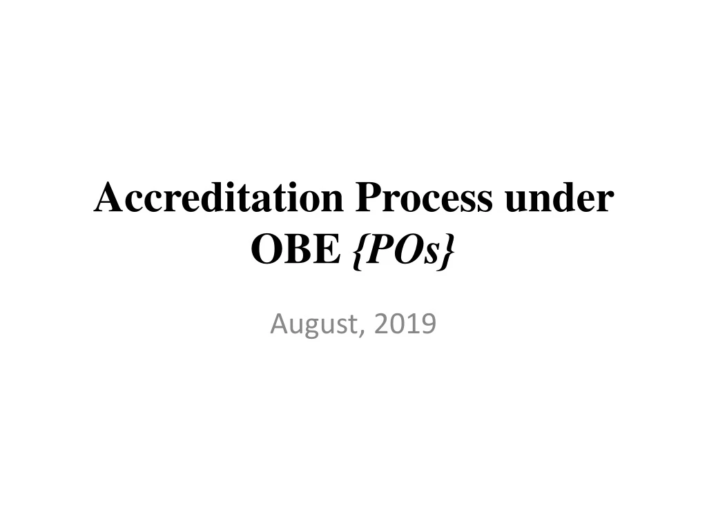 accreditation process under obe pos