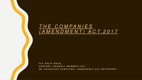 The Companies (Amendment) Act,2017
