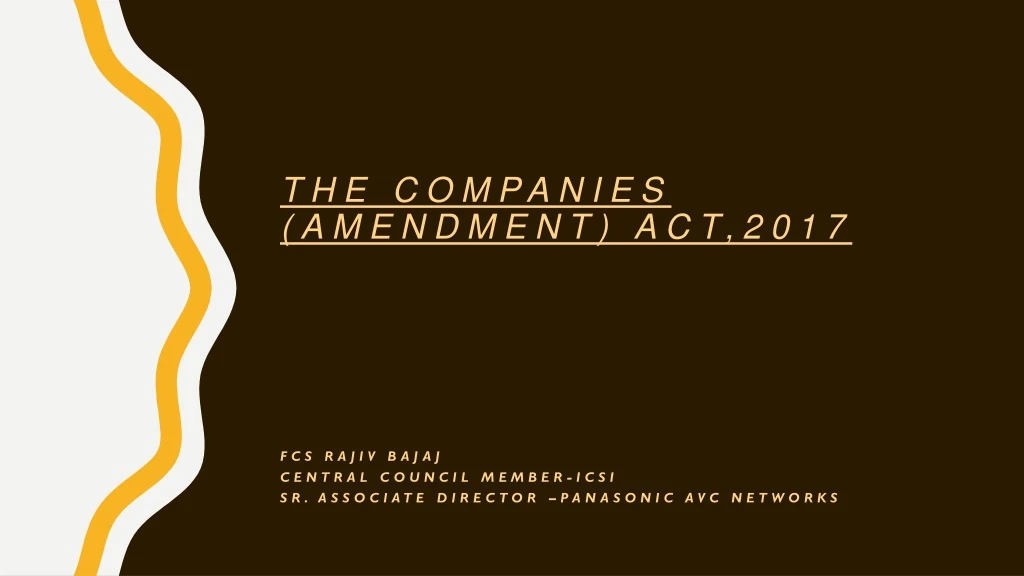 the companies amendment act 2017