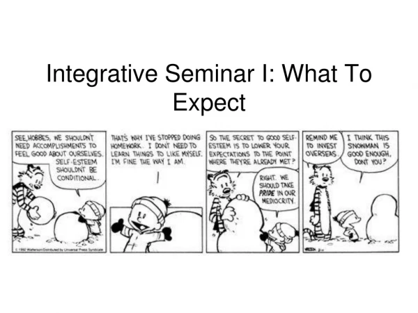 Integrative Seminar I : What To Expect