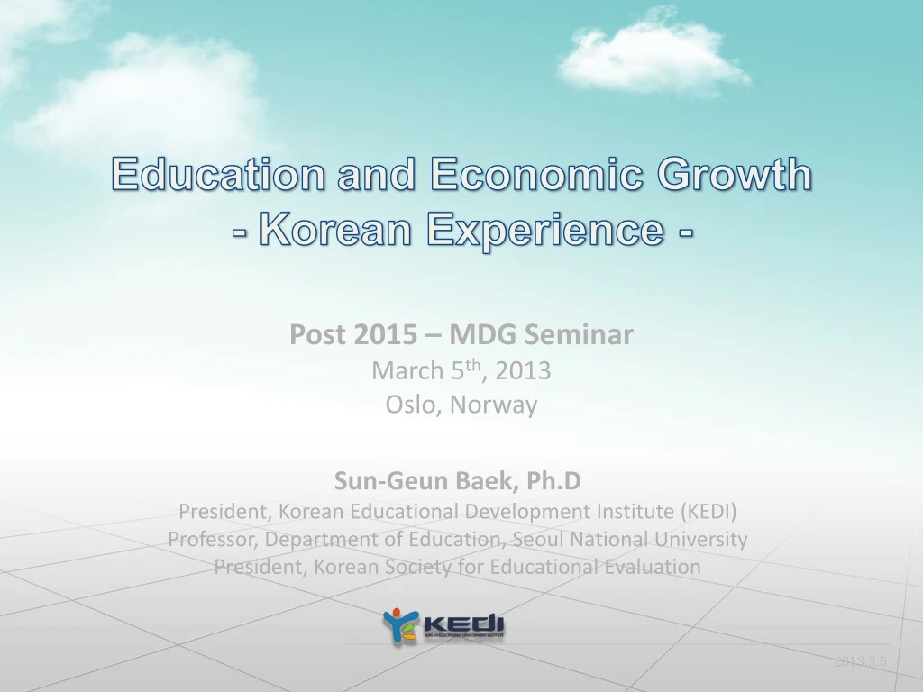 education and economic growth korean experience