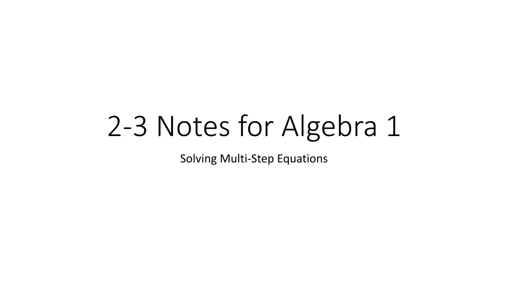 2 3 notes for algebra 1