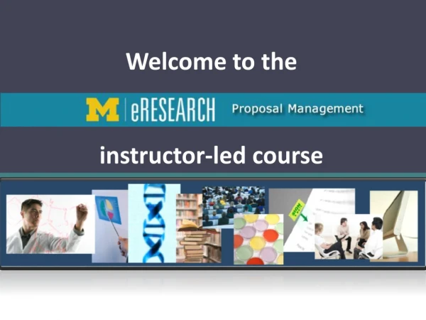 Welcome to the instructor-led course